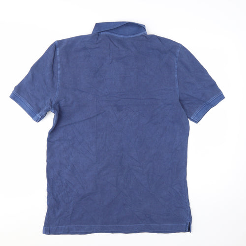 Marks and Spencer Men's Blue Regular Fit Cotton Polo Shirt M
