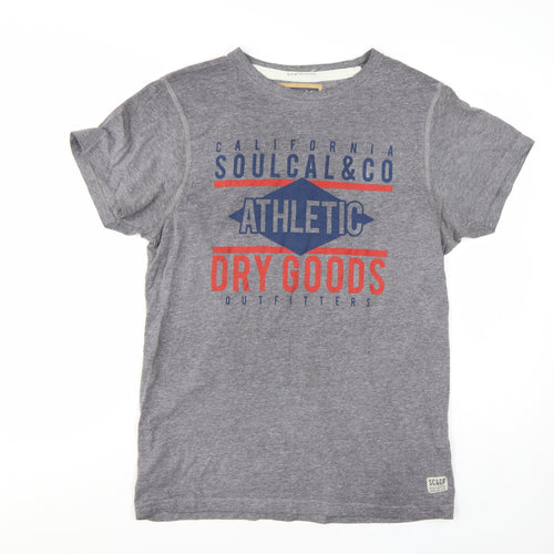 SoulCal & Co Men's Grey Athletic Graphic Short Sleeve T-Shirt XL
