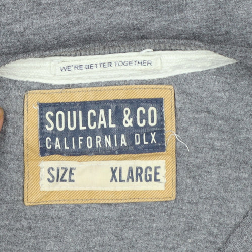 SoulCal & Co Men's Grey Athletic Graphic Short Sleeve T-Shirt XL