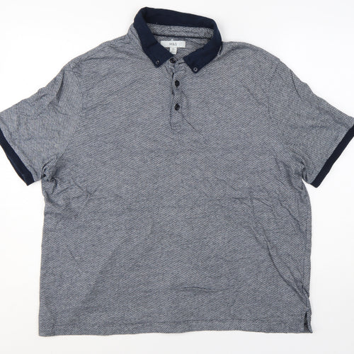 Marks and Spencer Men’s Blue 2XL Regular Fit Short Sleeve Polo Shirt