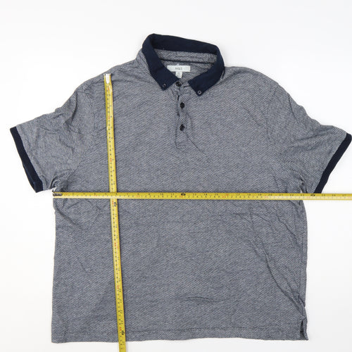 Marks and Spencer Men’s Blue 2XL Regular Fit Short Sleeve Polo Shirt