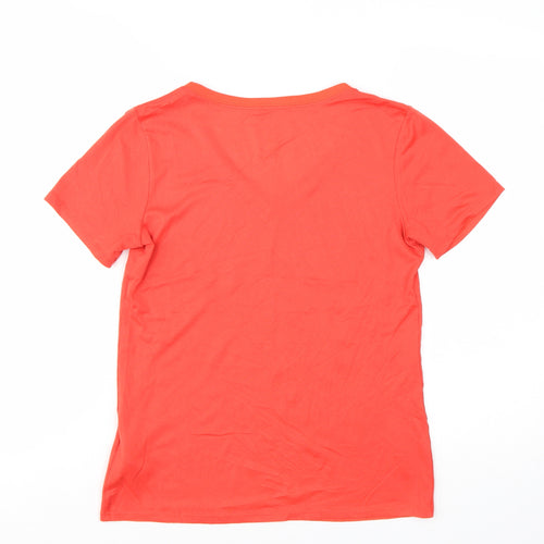 Nike Womens Red V-Neck Dri-FIT Athletic T-Shirt Size S