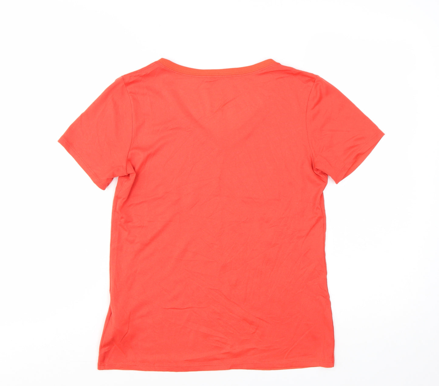 Nike Womens Red V-Neck Dri-FIT Athletic T-Shirt Size S