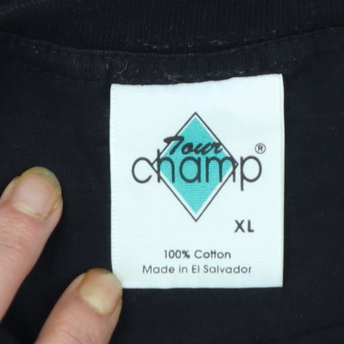 Tour Champ Men's Black XL Babylon 5 Vintage Graphic T-Shirt