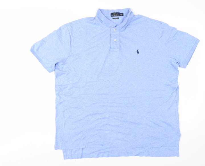 Ralph Lauren Mens Blue XXL Pima Cotton Polo Shirt Classic Fit
