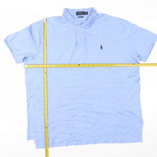 Ralph Lauren Mens Blue XXL Pima Cotton Polo Shirt Classic Fit