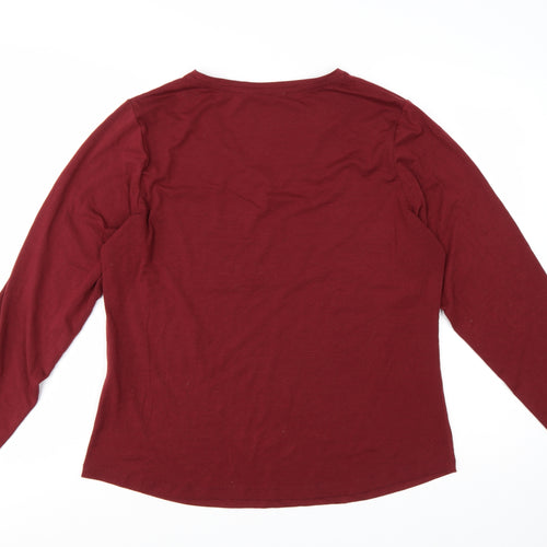 Rohan Womens Red Long Sleeve V-Neck Quick Dry Top Size 16