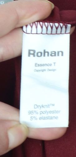 Rohan Womens Red Long Sleeve V-Neck Quick Dry Top Size 16