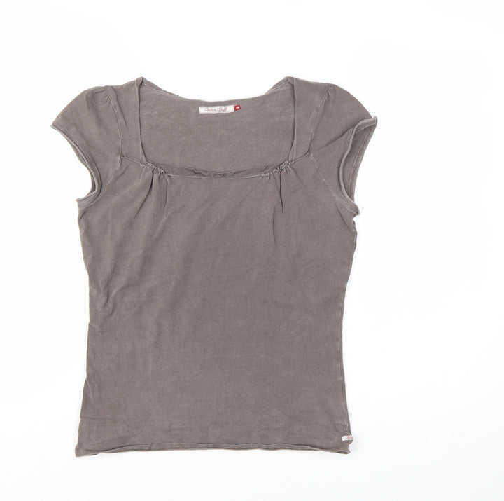 White Stuff Women's Brown Size 14 Basic Cotton Stretch T-Shirt