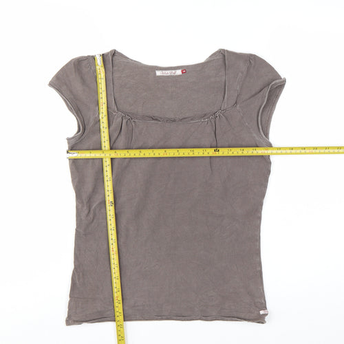 White Stuff Women's Brown Size 14 Basic Cotton Stretch T-Shirt