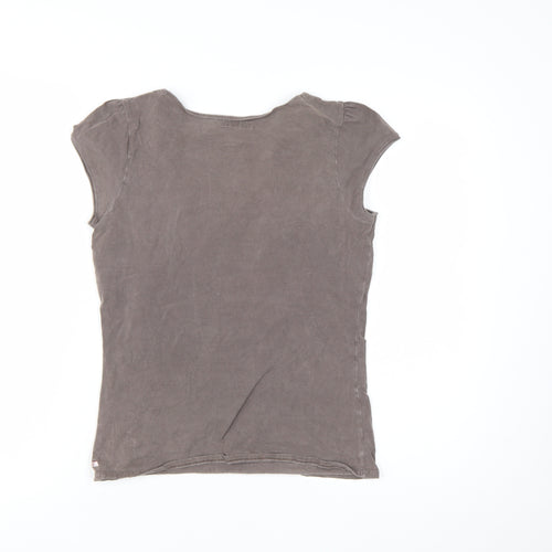 White Stuff Women's Brown Size 14 Basic Cotton Stretch T-Shirt