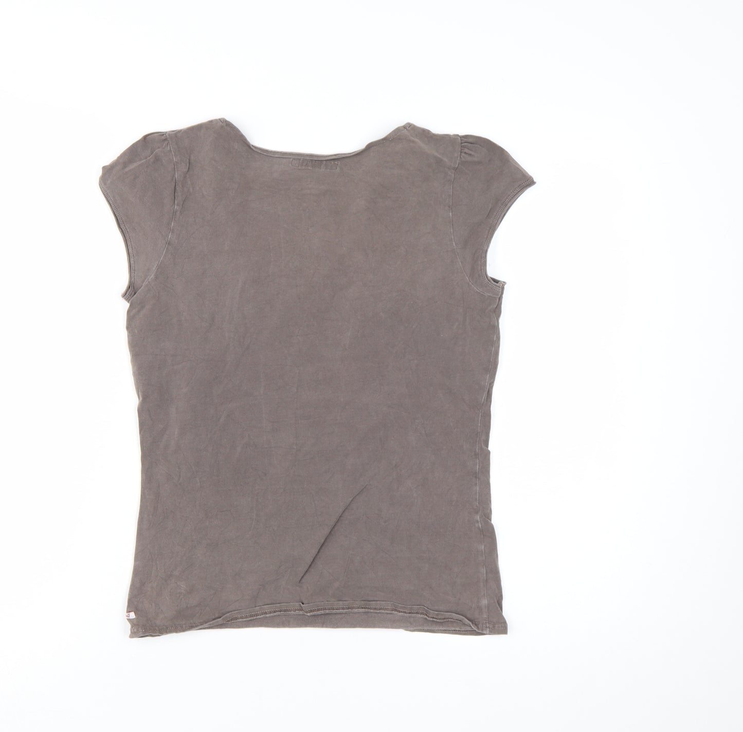 White Stuff Women's Brown Size 14 Basic Cotton Stretch T-Shirt
