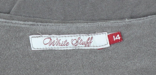 White Stuff Women's Brown Size 14 Basic Cotton Stretch T-Shirt