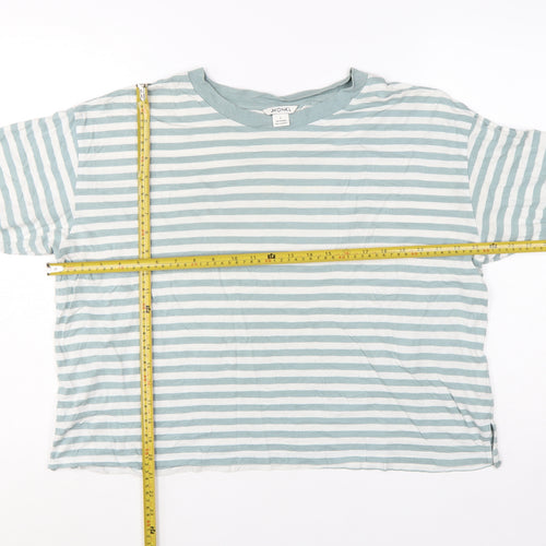 Monki Women’s Blue Striped Long Sleeve Cotton Modal T-Shirt L