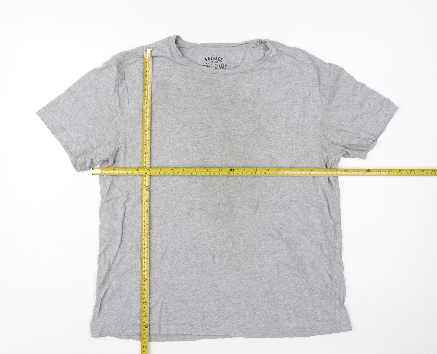 FatFace Men's Grey Organic Cotton Crew Neck T-Shirt Size L