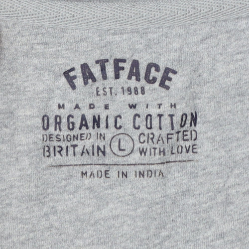 FatFace Men's Grey Organic Cotton Crew Neck T-Shirt Size L