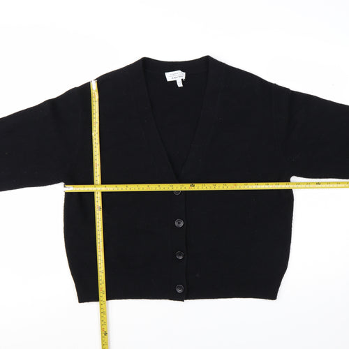 & Other Stories Women Black Wool V-Neck Cardigan Size 12