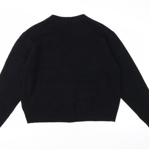 & Other Stories Women Black Wool V-Neck Cardigan Size 12