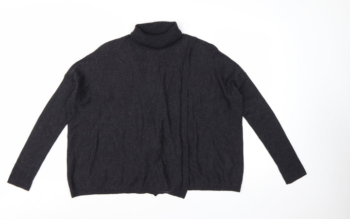 AllSaints Womens Black Merino Wool Roll Neck Jumper Size L