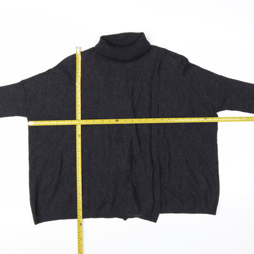 AllSaints Womens Black Merino Wool Roll Neck Jumper Size L