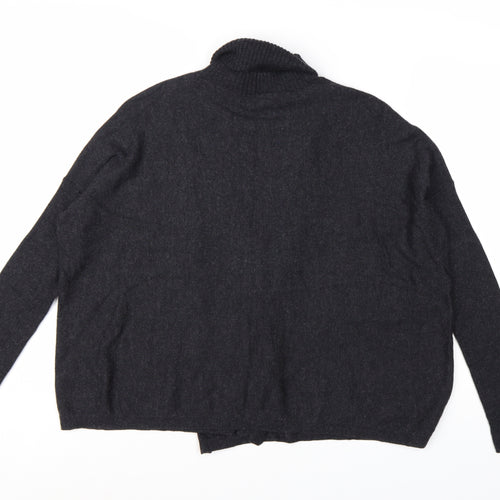 AllSaints Womens Black Merino Wool Roll Neck Jumper Size L