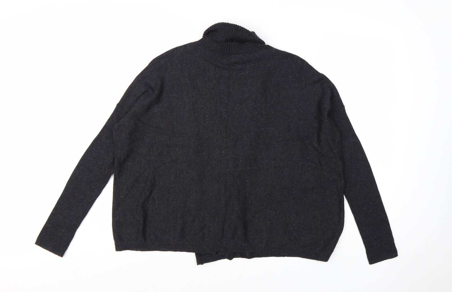 AllSaints Womens Black Merino Wool Roll Neck Jumper Size L