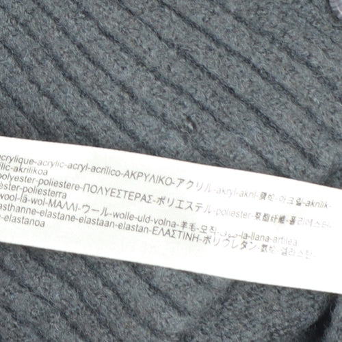 ZARA Women Grey V-Neck Long Sleeve Cardigan Size 12