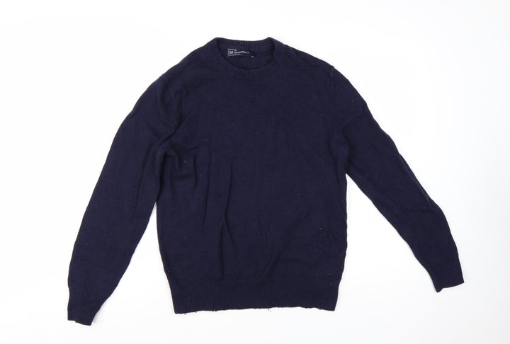 GAP Men's Blue Lambswool Crew Neck Pullover Jumper Size M
