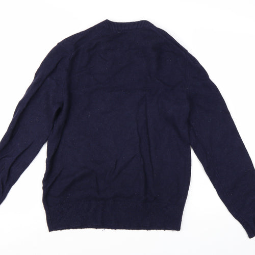 GAP Men's Blue Lambswool Crew Neck Pullover Jumper Size M