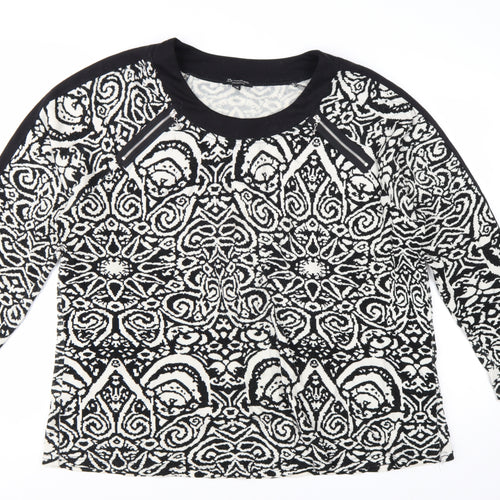 Brandtex Collection Womens Black 2XL Geometric Pullover Jumper