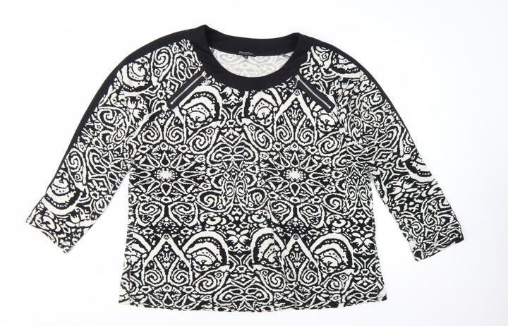Brandtex Collection Womens Black 2XL Geometric Pullover Jumper