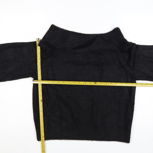 H&M Women’s Black Boat Neck Knit Jumper Size 12 Long Sleeve