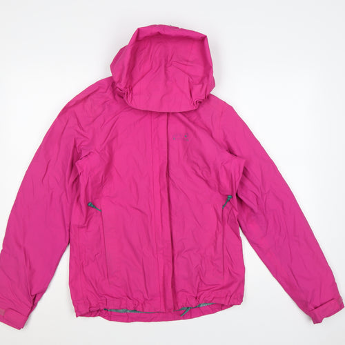 Jack Wolfskin Women Pink Waterproof Hooded Rain Jacket Size 8