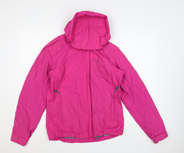 Jack Wolfskin Women Pink Waterproof Hooded Rain Jacket Size 8
