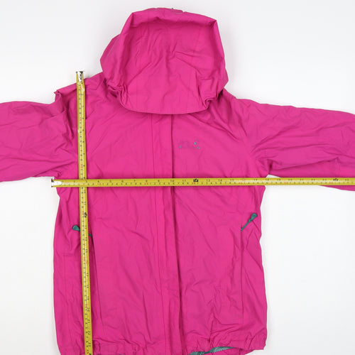 Jack Wolfskin Women Pink Waterproof Hooded Rain Jacket Size 8