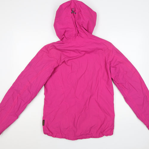 Jack Wolfskin Women Pink Waterproof Hooded Rain Jacket Size 8