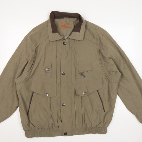 MIAN Men's Brown 3XL Bomber Jacket with Pockets and Lining