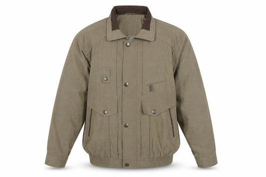 MIAN Men's Brown 3XL Bomber Jacket with Pockets and Lining