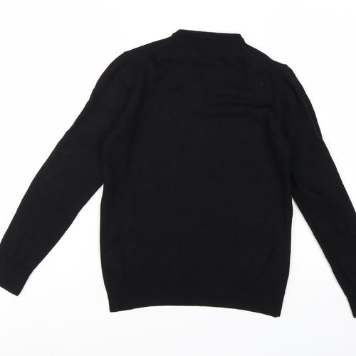 Zara Women's Black Wool V-Neck Long Sleeve Jumper Size 12