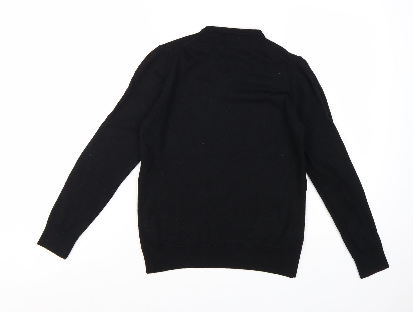 Zara Women's Black Wool V-Neck Long Sleeve Jumper Size 12
