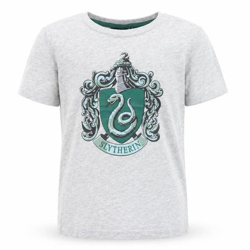 Harry Potter Boys Grey Slytherin T-Shirt 9-10 Years Short Sleeve Cotton Blend