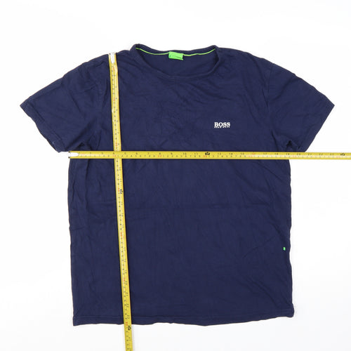 Hugo Boss Men's Blue Crew Neck Cotton T-Shirt Size M