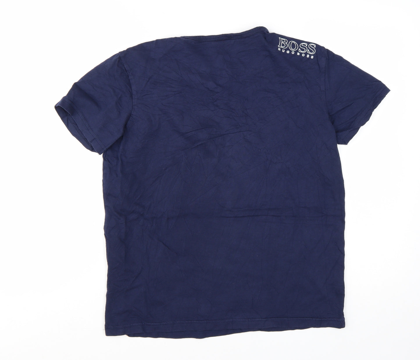 Hugo Boss Men's Blue Crew Neck Cotton T-Shirt Size M