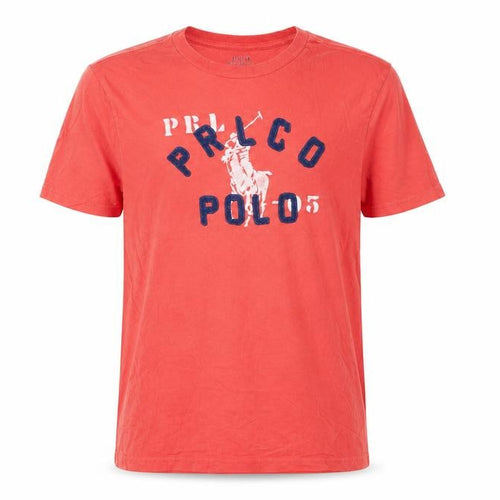 Ralph Lauren Boys Red Graphic Logo Cotton T-Shirt Size M