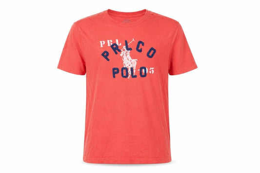Ralph Lauren Boys Red Graphic Logo Cotton T-Shirt Size M