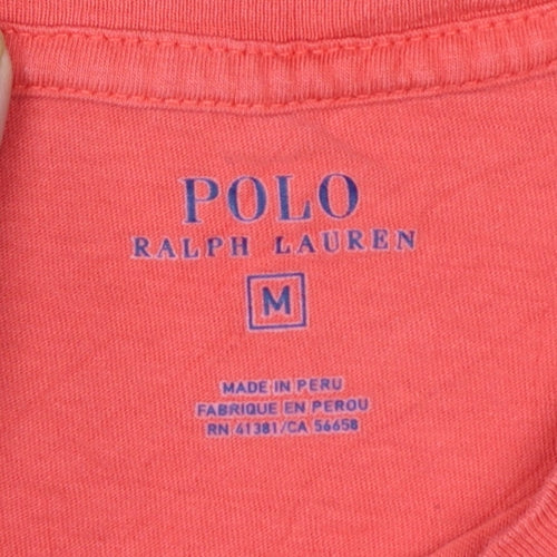 Ralph Lauren Boys Red Graphic Logo Cotton T-Shirt Size M