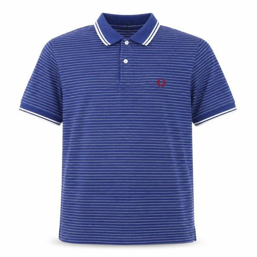 Fred Perry Men's Blue Striped Slim Fit Polo Shirt Size L