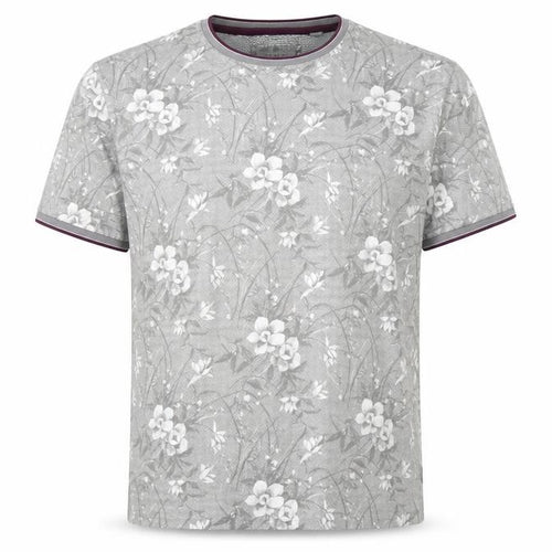 Ted Baker Men’s Grey Floral Cotton Crew Neck T-Shirt 3XL
