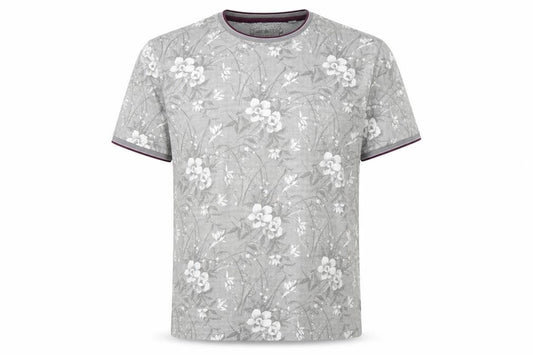Ted Baker Men’s Grey Floral Cotton Crew Neck T-Shirt 3XL