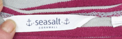 Seasalt Cornwall Women’s Multicoloured Striped Cotton Long Sleeve T-Shirt Size 12